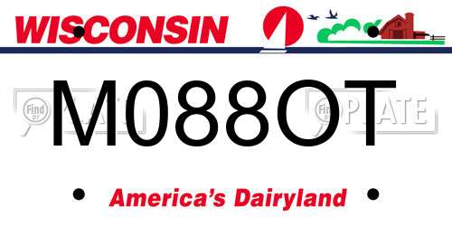 M088OT Wisconsin License Plate