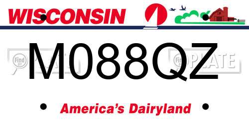 M088QZ Wisconsin License Plate