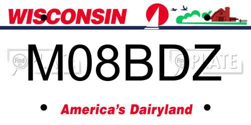 M08BDZ Wisconsin License Plate