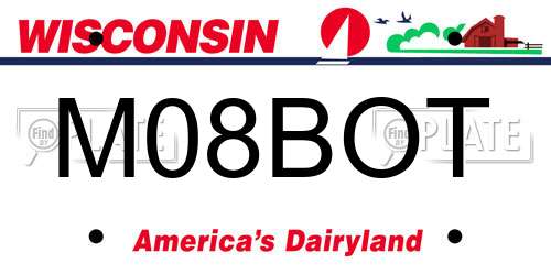 M08BOT Wisconsin License Plate