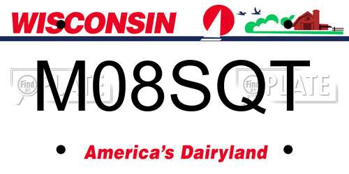 M08SQT Wisconsin License Plate
