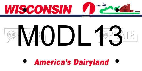 M0DL13 Wisconsin License Plate