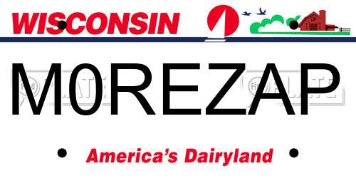 M0REZAP Wisconsin License Plate
