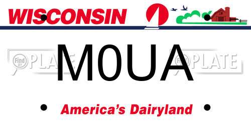 M0UA Wisconsin License Plate