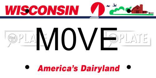 M0VE Wisconsin License Plate