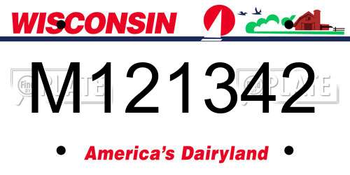 M121342 Wisconsin License Plate