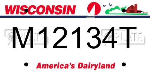 M12134T Wisconsin License Plate