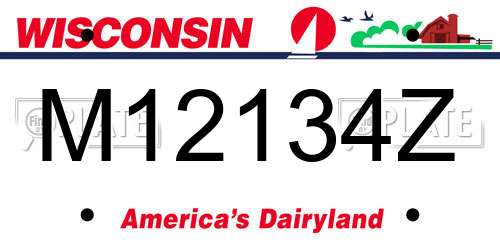 M12134Z Wisconsin License Plate