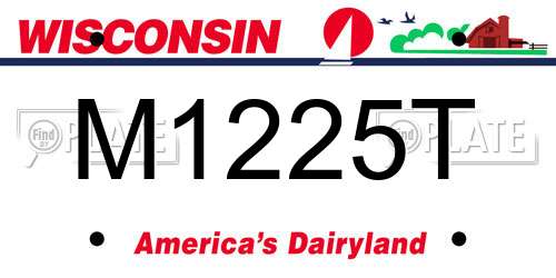 M1225T Wisconsin License Plate
