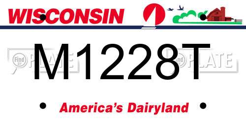 M1228T Wisconsin License Plate