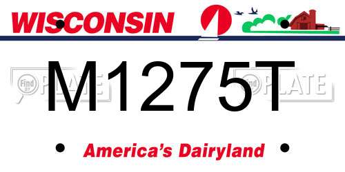 M1275T Wisconsin License Plate