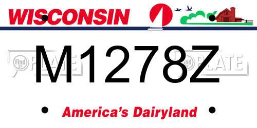 M1278Z Wisconsin License Plate