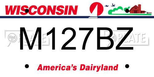 M127BZ Wisconsin License Plate