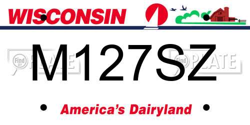 M127SZ Wisconsin License Plate