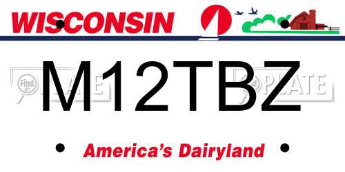 M12TBZ Wisconsin License Plate