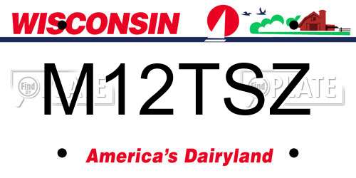 M12TSZ Wisconsin License Plate