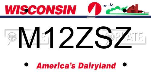 M12ZSZ Wisconsin License Plate
