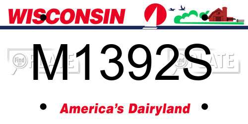 M1392S Wisconsin License Plate
