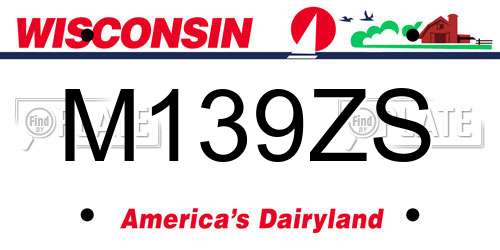M139ZS Wisconsin License Plate