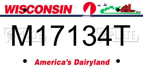 M17134T Wisconsin License Plate