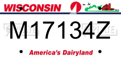 M17134Z Wisconsin License Plate