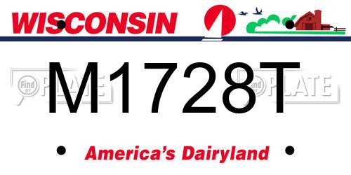 M1728T Wisconsin License Plate