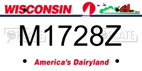 M1728Z Wisconsin License Plate
