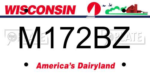 M172BZ Wisconsin License Plate