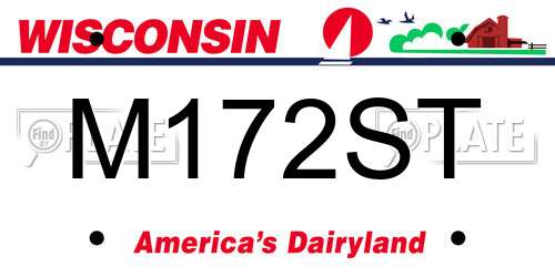 M172ST Wisconsin License Plate