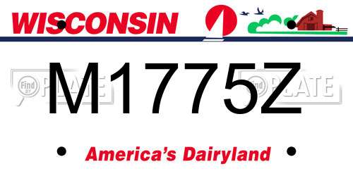 M1775Z Wisconsin License Plate