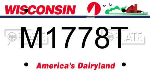 M1778T Wisconsin License Plate