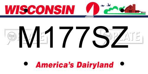 M177SZ Wisconsin License Plate