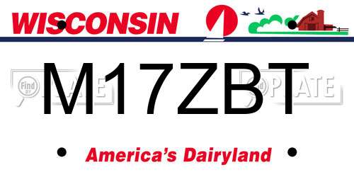 M17ZBT Wisconsin License Plate