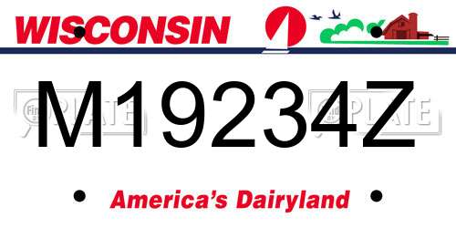 M19234Z Wisconsin License Plate