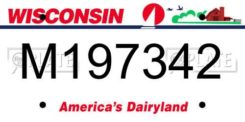 M197342 Wisconsin License Plate
