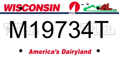 M19734T Wisconsin License Plate