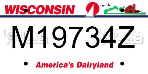 M19734Z Wisconsin License Plate