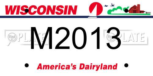 M2013 Wisconsin License Plate