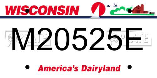 M20525E Wisconsin License Plate