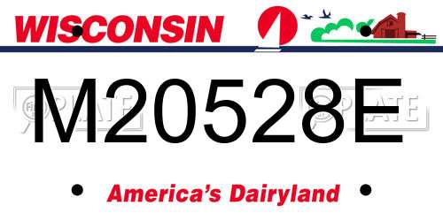 M20528E Wisconsin License Plate