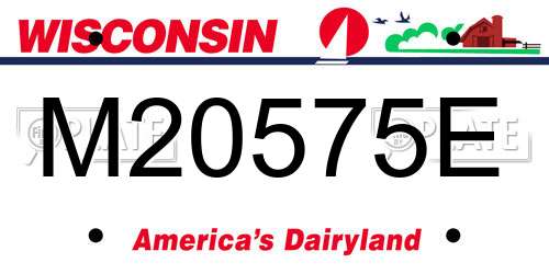M20575E Wisconsin License Plate