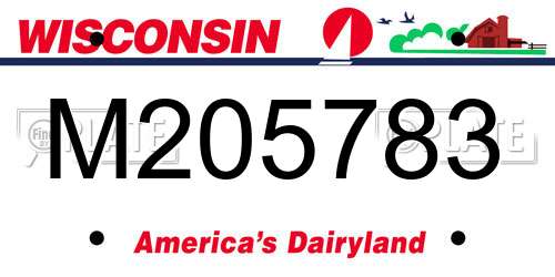 M205783 Wisconsin License Plate