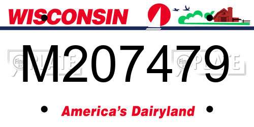 M207479 Wisconsin License Plate