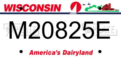 M20825E Wisconsin License Plate