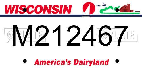 M212467 Wisconsin License Plate