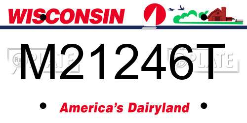 M21246T Wisconsin License Plate