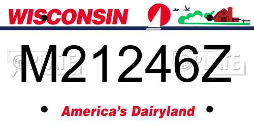 M21246Z Wisconsin License Plate
