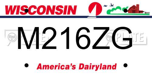 M216ZG Wisconsin License Plate