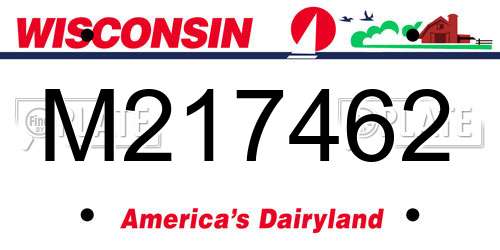 M217462 Wisconsin License Plate