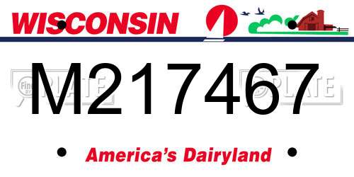 M217467 Wisconsin License Plate
